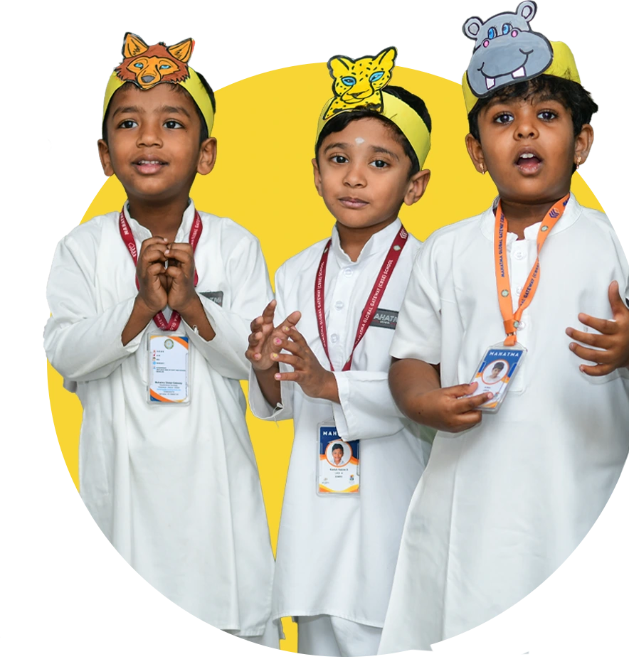 Kids exploring hands-on learning in KG classroom Madurai